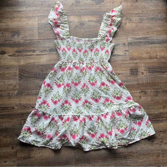 Altar'd State Women's Pink & Green Floral Smocked Sun Dress Size Large - Picture 7 of 7